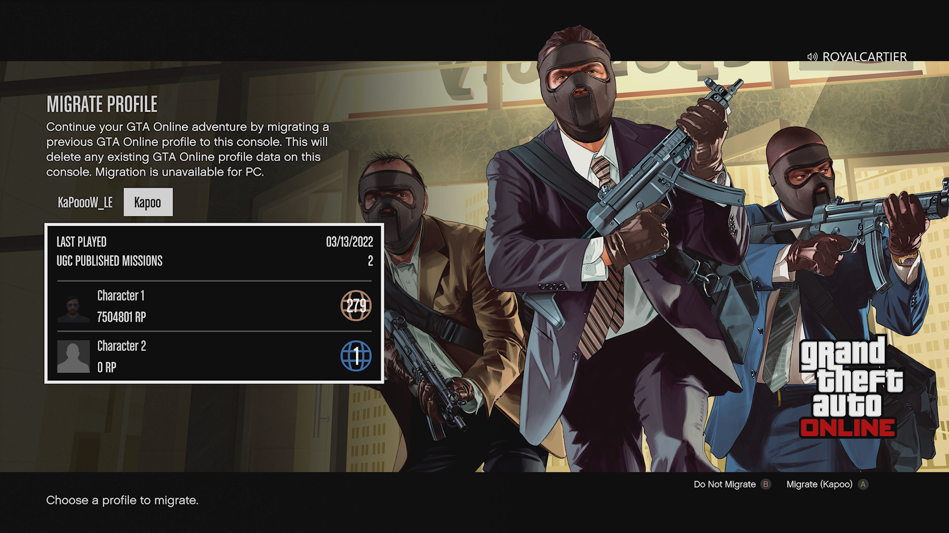 Grand Theft Auto Online - Migrating your character - RockstarINTEL