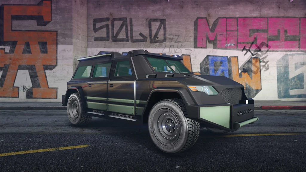 You Can Now Help Customise A Real-Life $1M GTA Online Nightshark HVY Nightshark in front of a wall of graffiti